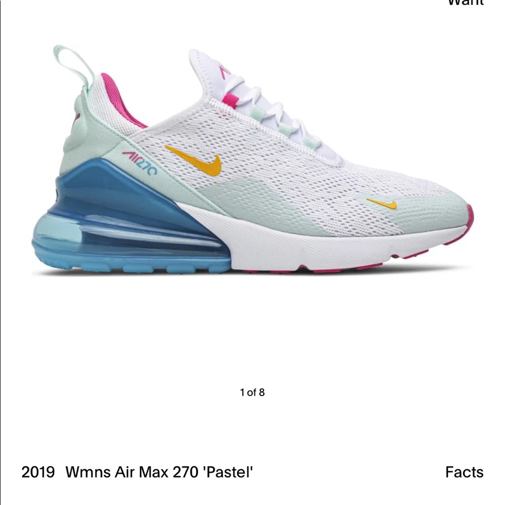 Nike Air Max 270 White Pastel Sz 9.5 EUC!
